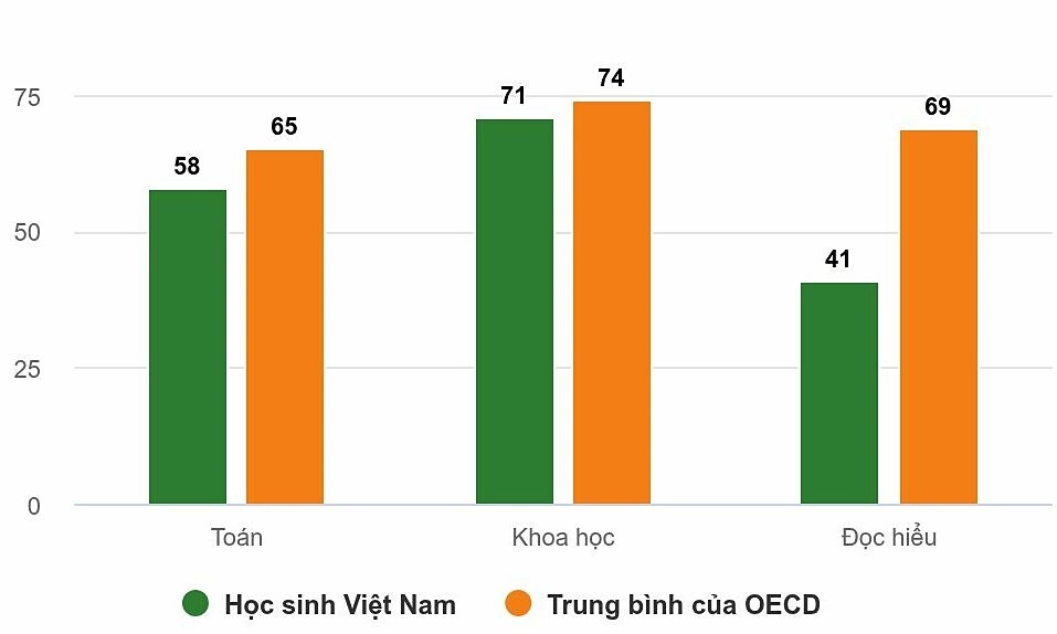 Nearly 60% of Vietnamese students below basic reading comprehension