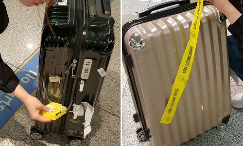 The meaning of multi-colored locks on passenger luggage at Korean airports