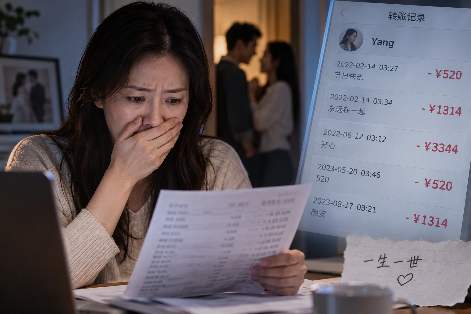 Adultery exposed due to 'transfer codes'