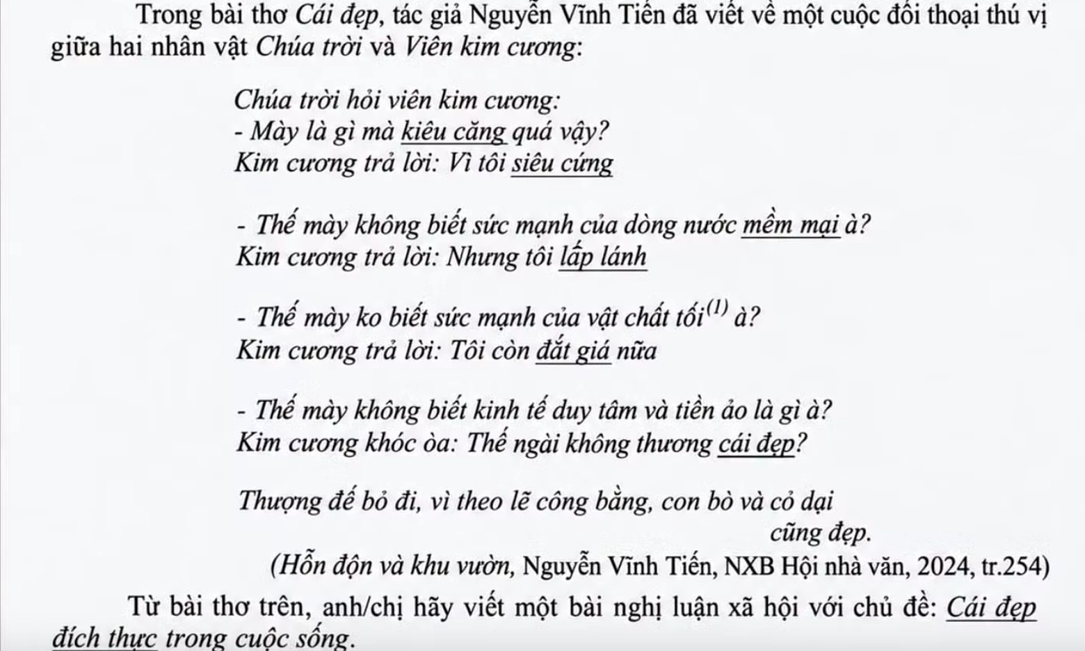 Nguyen Vinh Tien's poem 'The Beauty' sparks debate