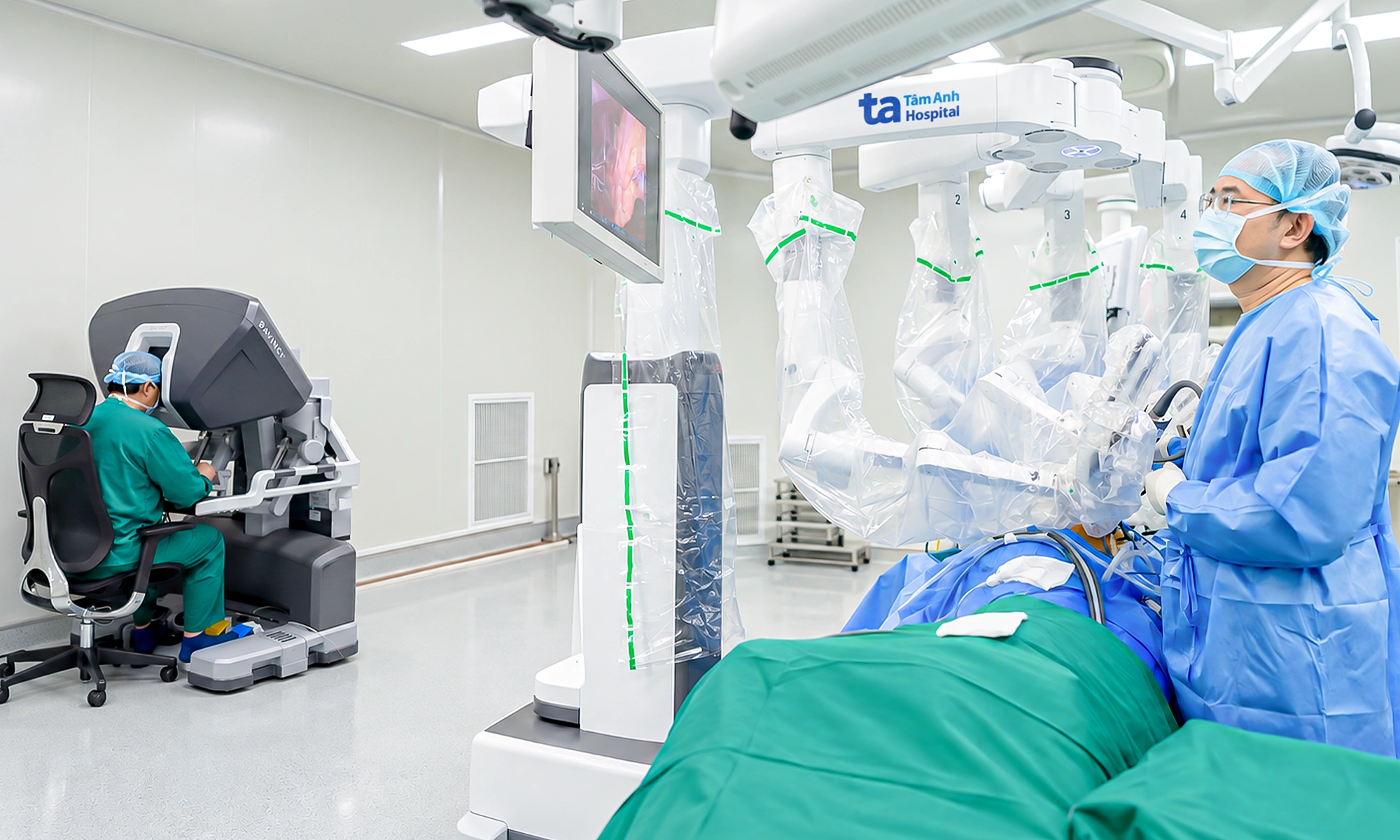Robot-assisted surgery removes rectal tumor in a woman