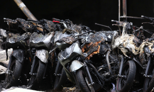 Many SH motorcycles reduced to frames after fire in Hanoi