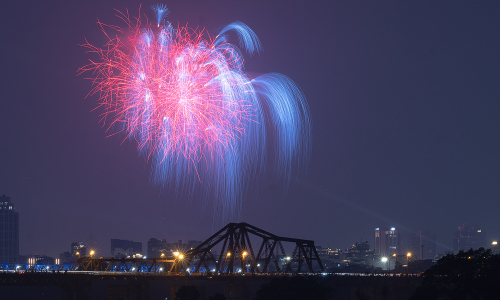 Fireworks light up to celebrate Hanoi's liberation day