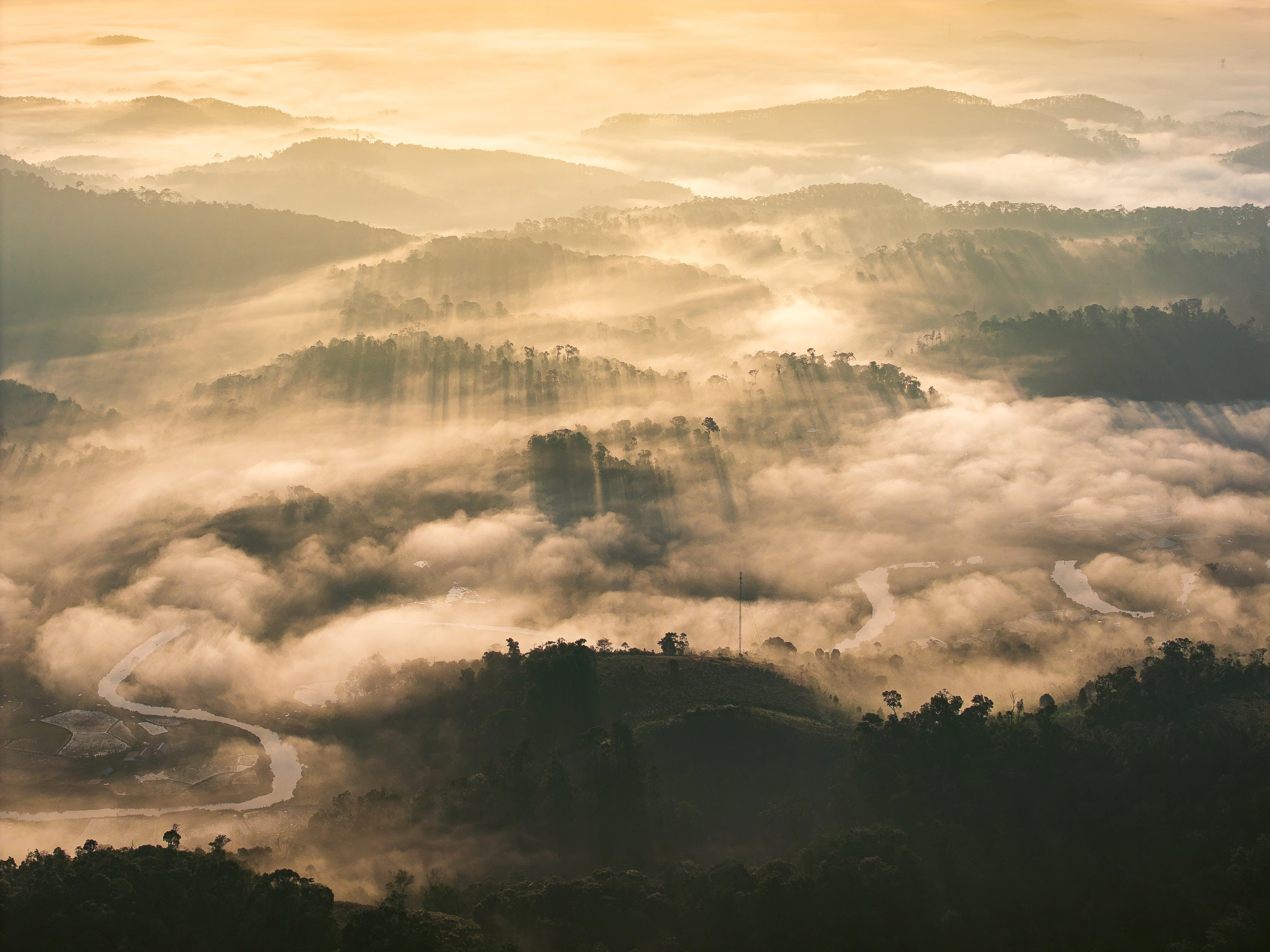 Hunting mist and clouds on our lady of mang den hill