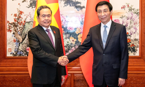 National Assembly Chairman Tran Thanh Man meets chairman of the National Committee of the Chinese People's Political Consultative Conference