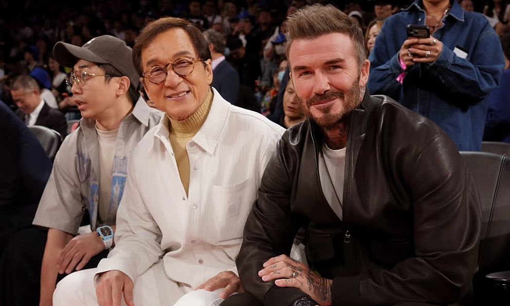 David Beckham reunites with Jackie Chan