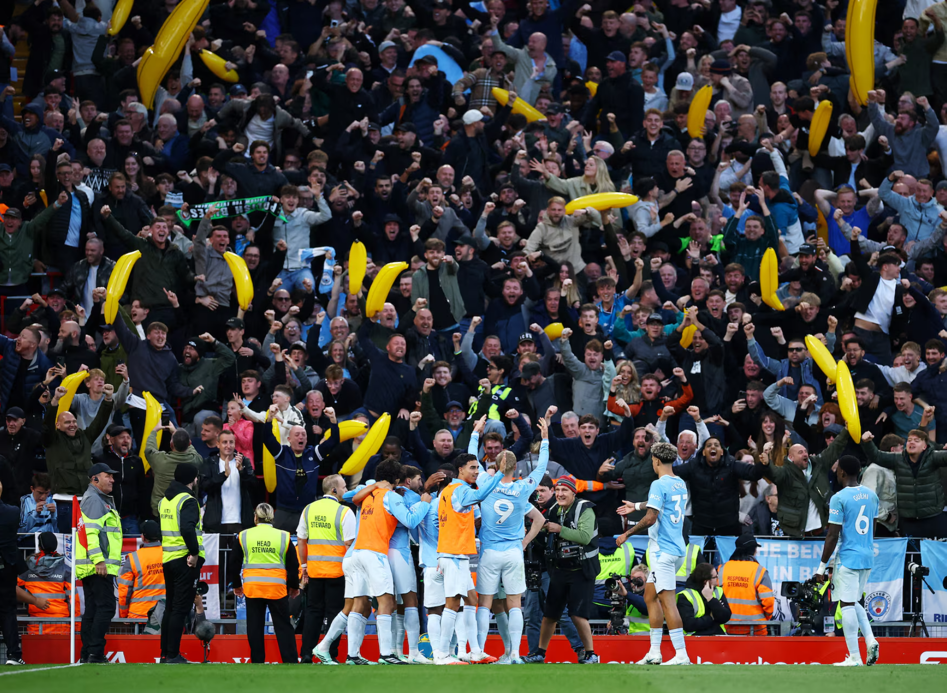 Why Manchester City fans brought inflatable bananas to Anfield