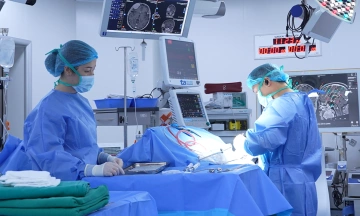 Tumor causes proptosis, erodes man's frontal bone