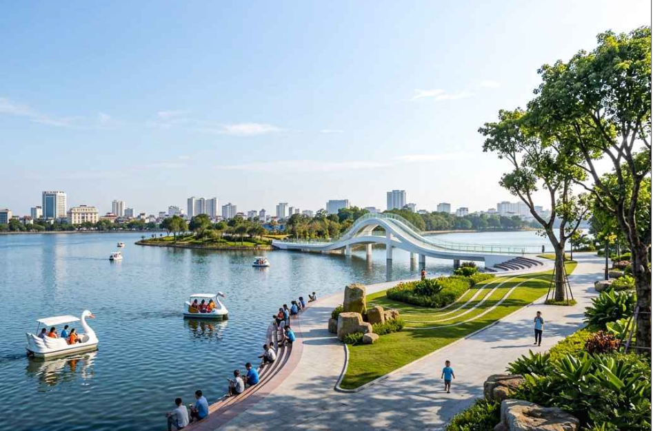 Thuy Le Park master plan proposes 'partially open, partially controlled' model