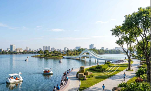 Thuy Le Park master plan proposes 'partially open, partially controlled' model