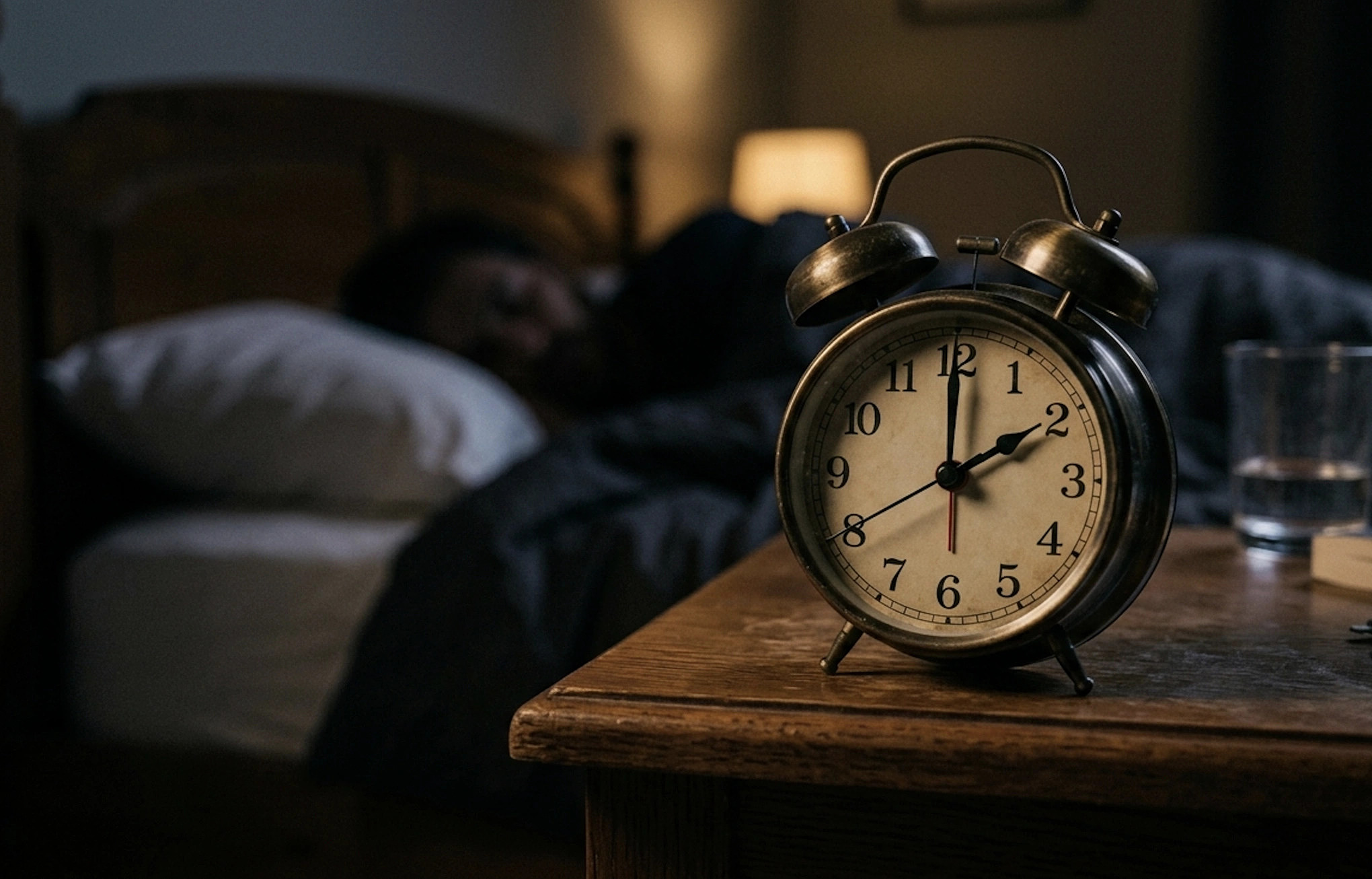 Should insomniacs turn on a night light or keep the room completely dark?