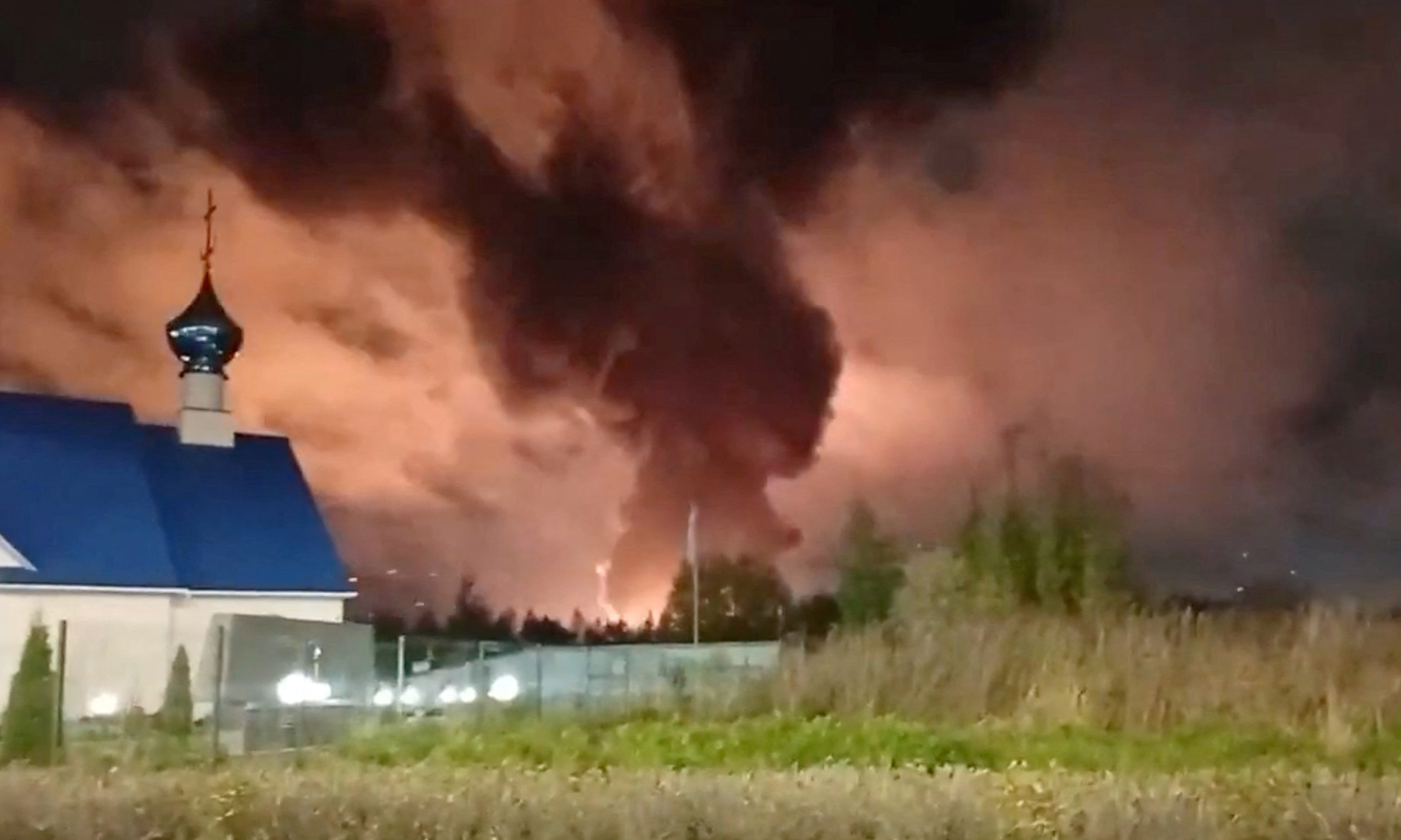 Largest Baltic oil port ablaze due to Ukraine UAV attack