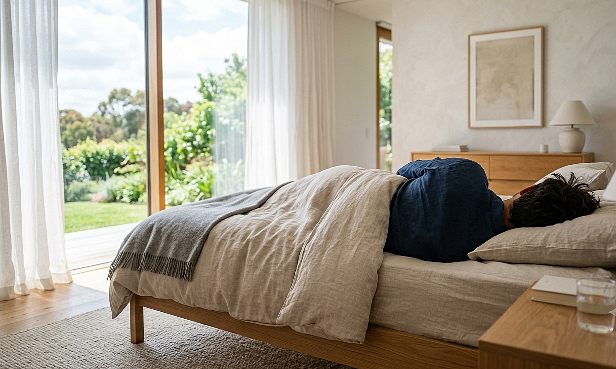 Why does sleeping on your side help reduce snoring?