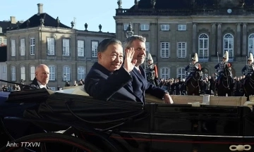 Denmark's king and general secretary, state president to lam share a horse-drawn carriage